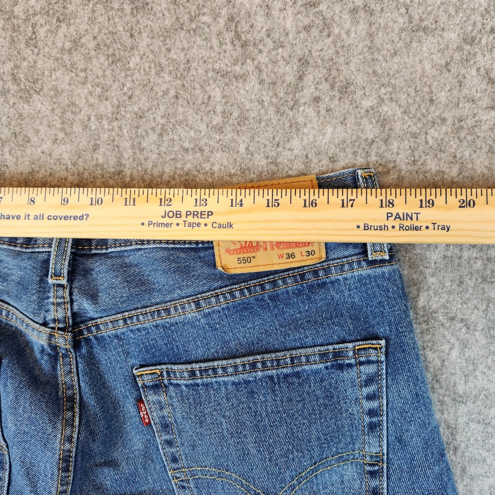 Levis 550 Lot 3 Relaxed Fit Jeans Men 36x30 Blue Tapered Leg Denim Casual Zip - Picture 9 of 16